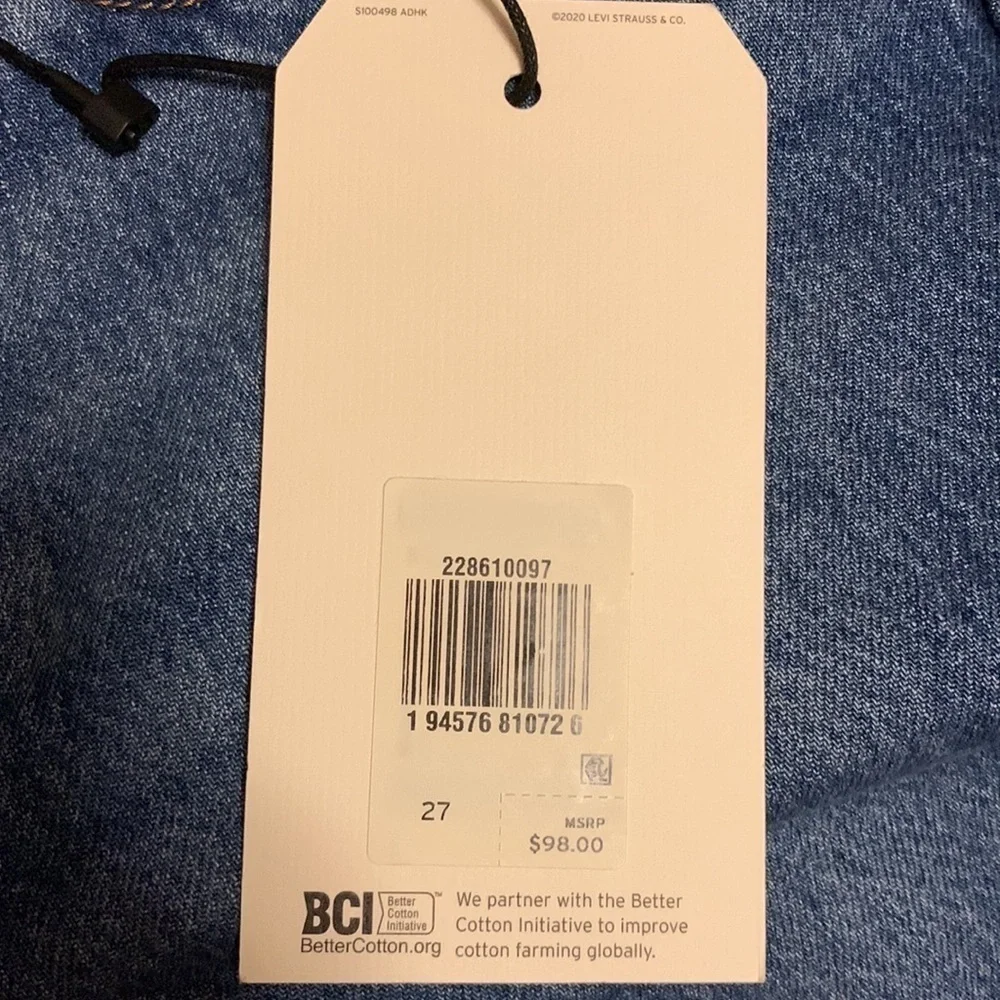 NWT Levis’ Premium Wedgie High Rise Tapered Leg Cotton Jeans, 27 waist - Picture 7 of 10